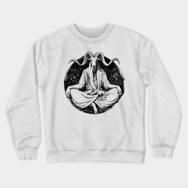 Baphomet Meditation Black Crewneck Sweatshirt by GAz